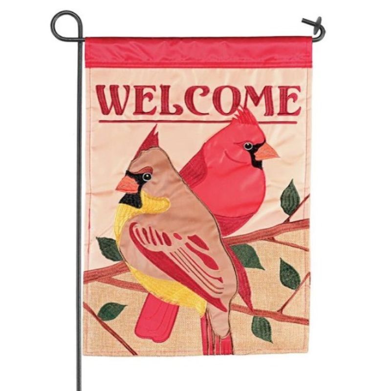 Welcome Redbirds Garden Flag